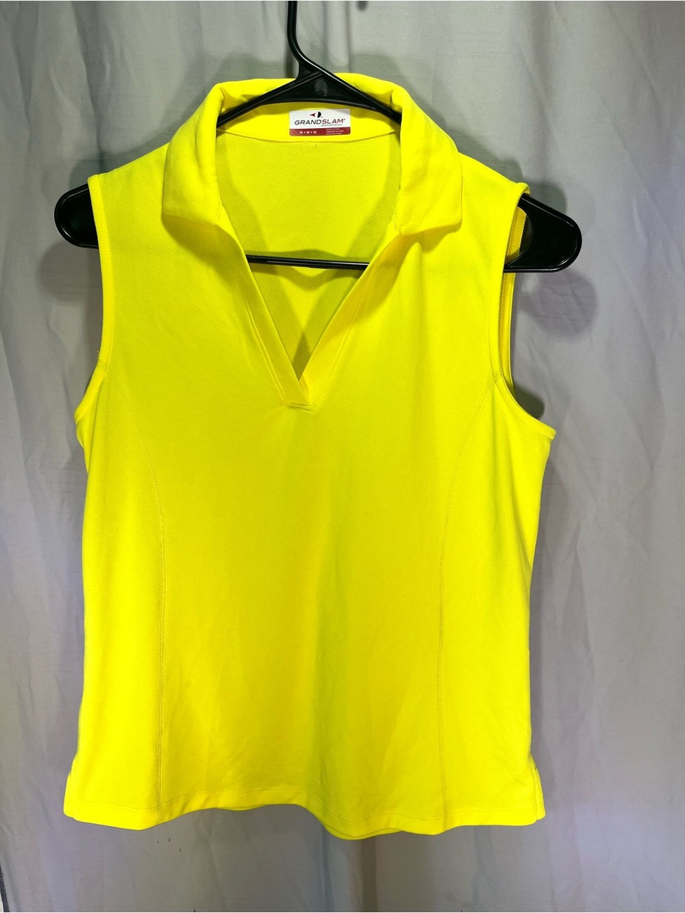 Grand Slam Women’s Sleeveless V-Collar Tank Top - Neon Yellow